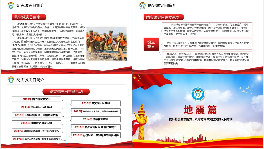 提升基础应急能力、筑牢防灾减灾救灾的人民防线全国防灾减灾日PPT模板 提升基础应急能力、筑牢防灾减灾救灾的人民防线全国防灾减灾日PPT模板