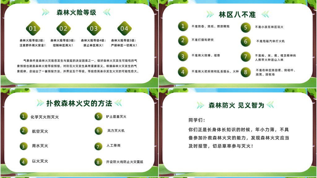 森林清明节防火宣传PPT模板 森林清明节防火宣传PPT模板