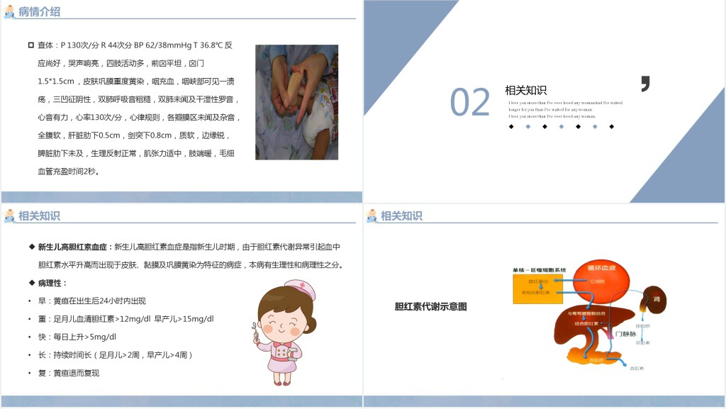 新生儿高胆红素血症PPT清新个性医疗风医疗教学各种疾病医理PPT模板