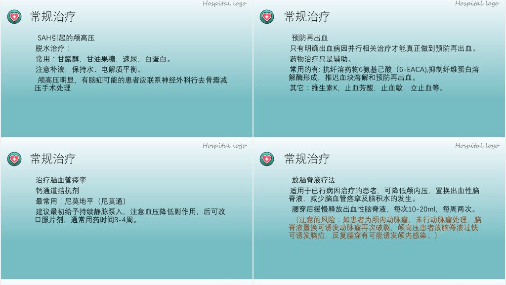 蛛网膜下腔出血PPT创意简约医疗教学各种疾病医理PPT模板