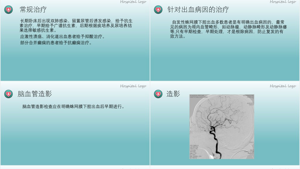 蛛网膜下腔出血PPT创意简约医疗教学各种疾病医理PPT模板