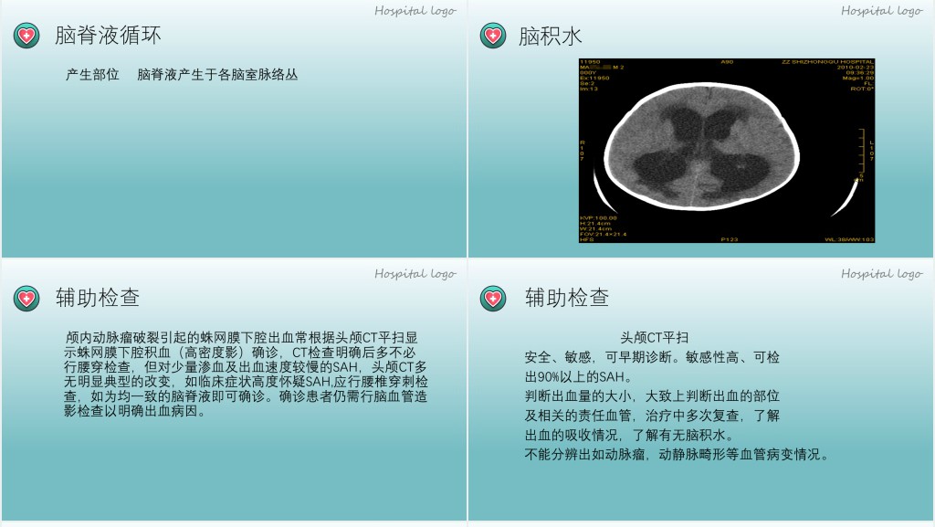 蛛网膜下腔出血PPT创意简约医疗教学各种疾病医理PPT模板