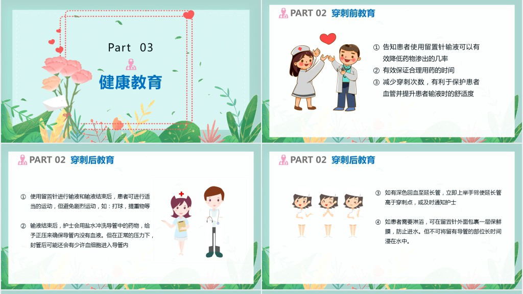 浅静脉留置针的应用与维护汇报PPT清新医疗风医学汇报通用PPT