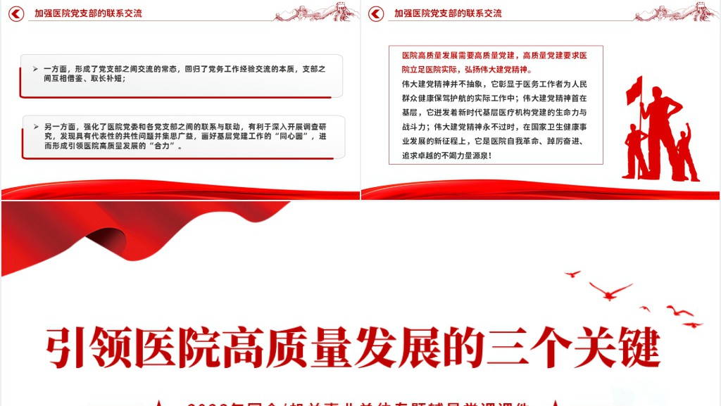 引领医院高质量发展的三个关键PPT党课 引领医院高质量发展的三个关键PPT党课