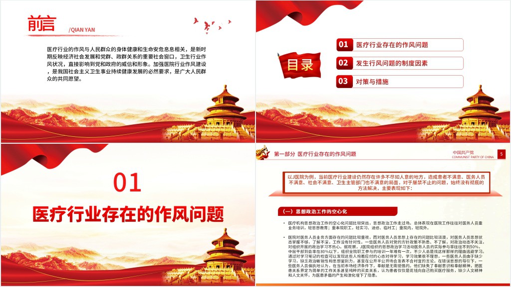 医疗行业作风建设PPT医院加强行业作风建设营造风清气正的医疗环境工作总结汇报