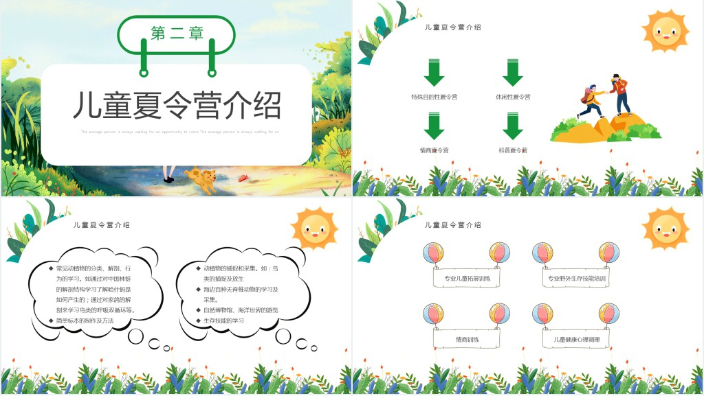 卡通风中小学生夏令营活动策划方案PPT课件