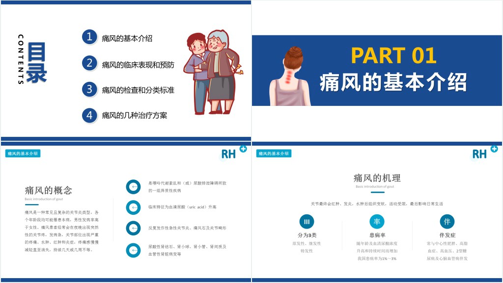 夏季腹泻PPT简约清新医疗教学各种疾病医理PPT模板