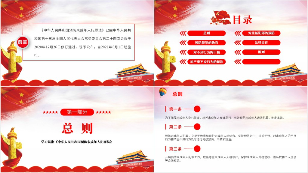 学习贯彻《中华人民共和国预防未成年人犯罪法》PPT模板