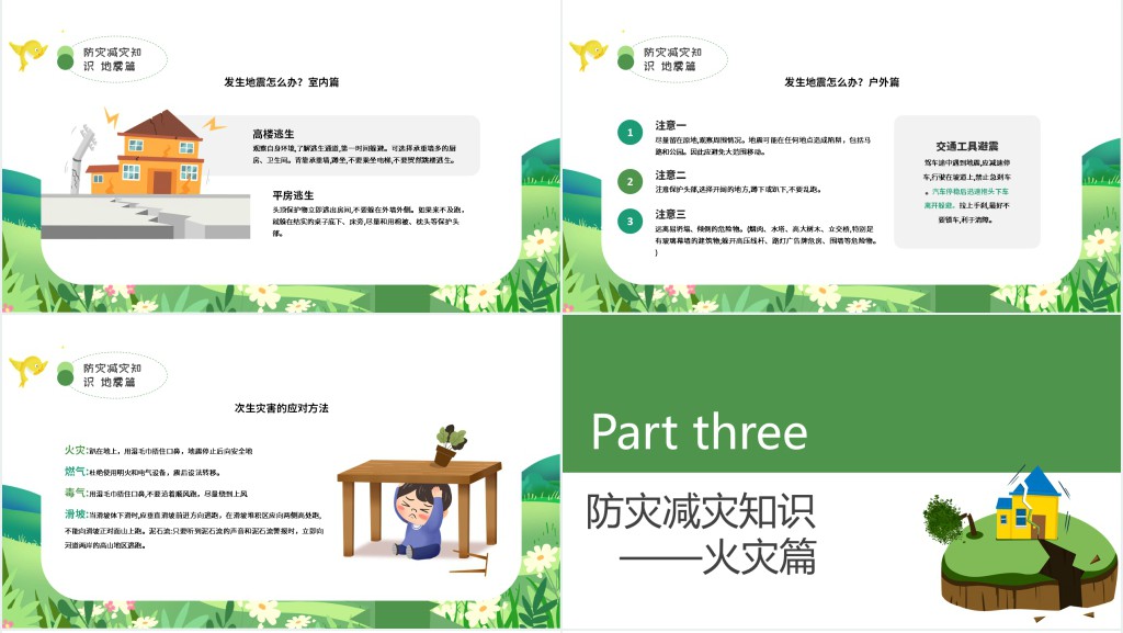 防震减灾主题教育宣传PPT模板 防震减灾主题教育宣传PPT模板