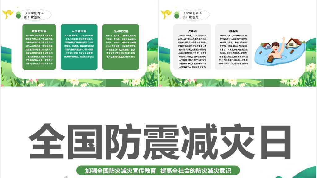 防震减灾主题教育宣传PPT模板 防震减灾主题教育宣传PPT模板