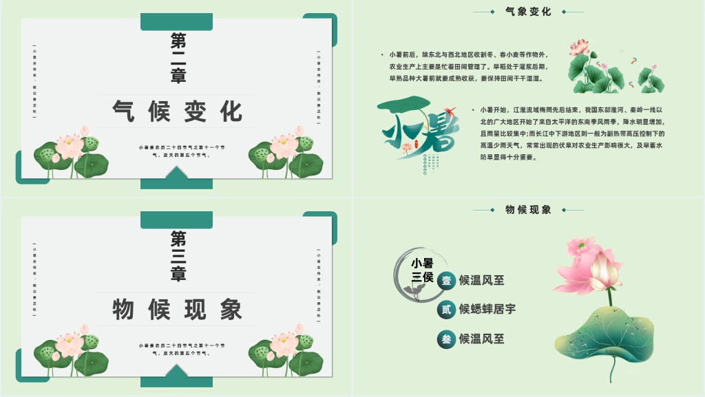 创意小暑节气习俗科普PPT模板 创意小暑节气习俗科普PPT模板