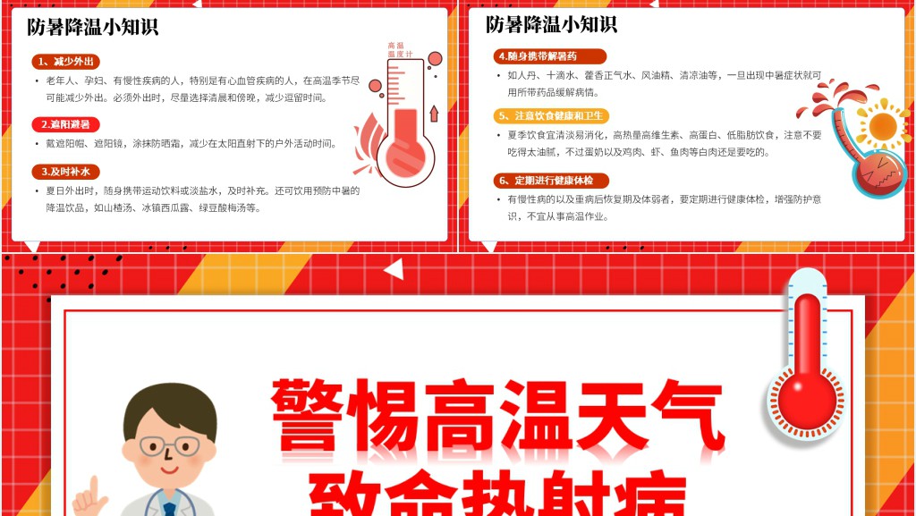 高温天气防暑降温疾病预防知识讲座PPT课件