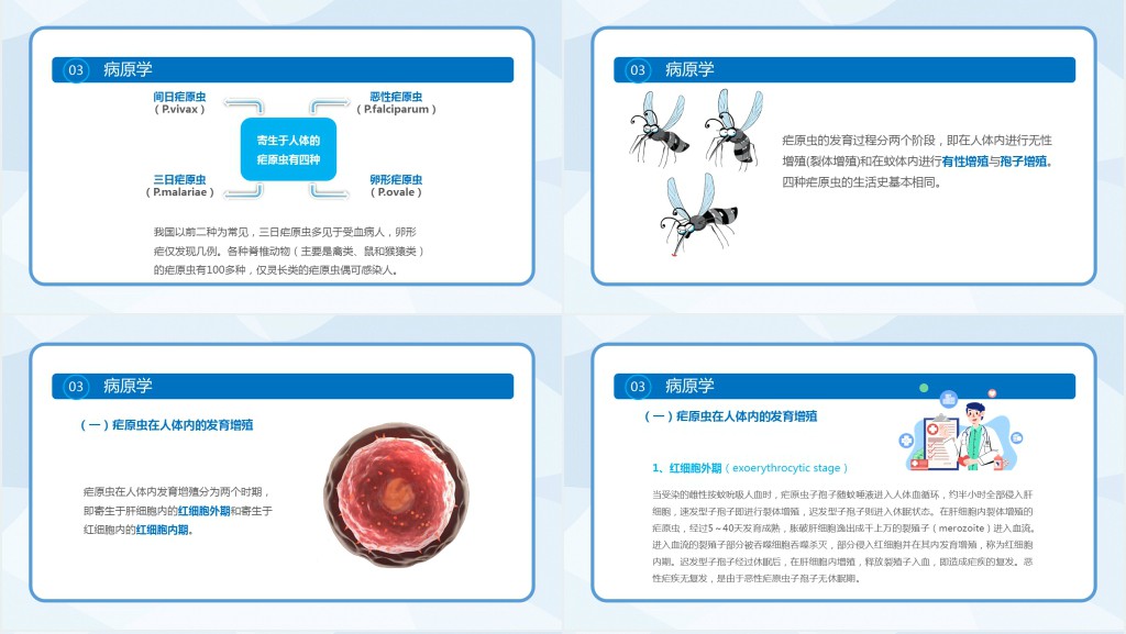 医疗医院疟疾PPT卡通简约风预防医护学生汇报培训讲课PPT