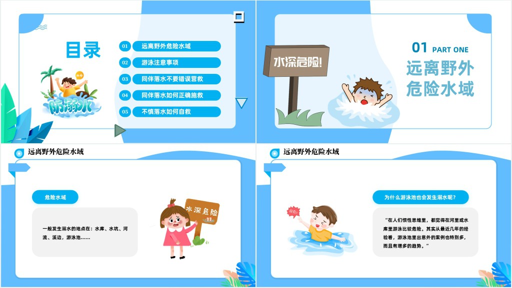 防溺水暑假安全知识讲座主题班会PPT课件 防溺水暑假安全知识讲座主题班会PPT课件