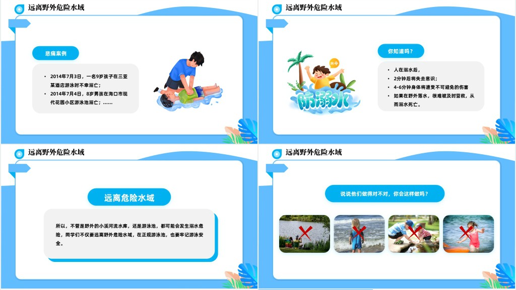 防溺水暑假安全知识讲座主题班会PPT课件 防溺水暑假安全知识讲座主题班会PPT课件