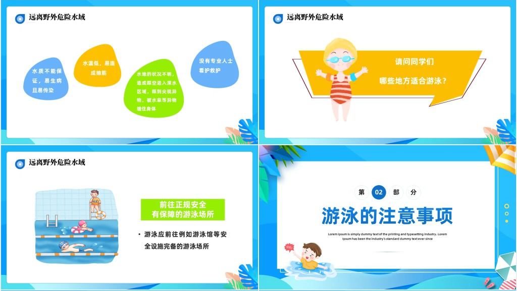 暑假快乐注意防溺水PPT课件 暑假快乐注意防溺水PPT课件