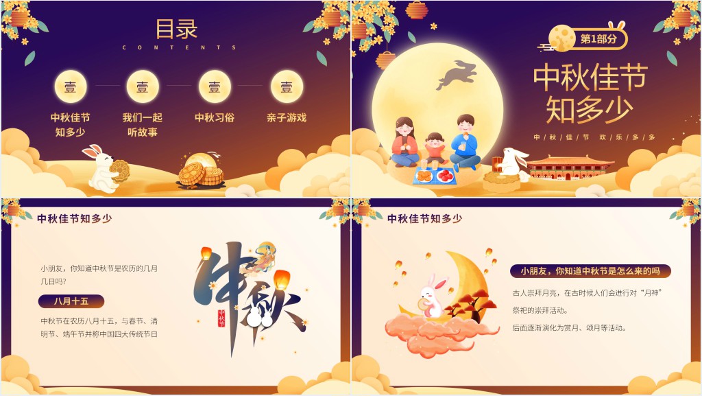 幼儿园中秋知识知多少PPT模板 幼儿园中秋知识知多少PPT模板