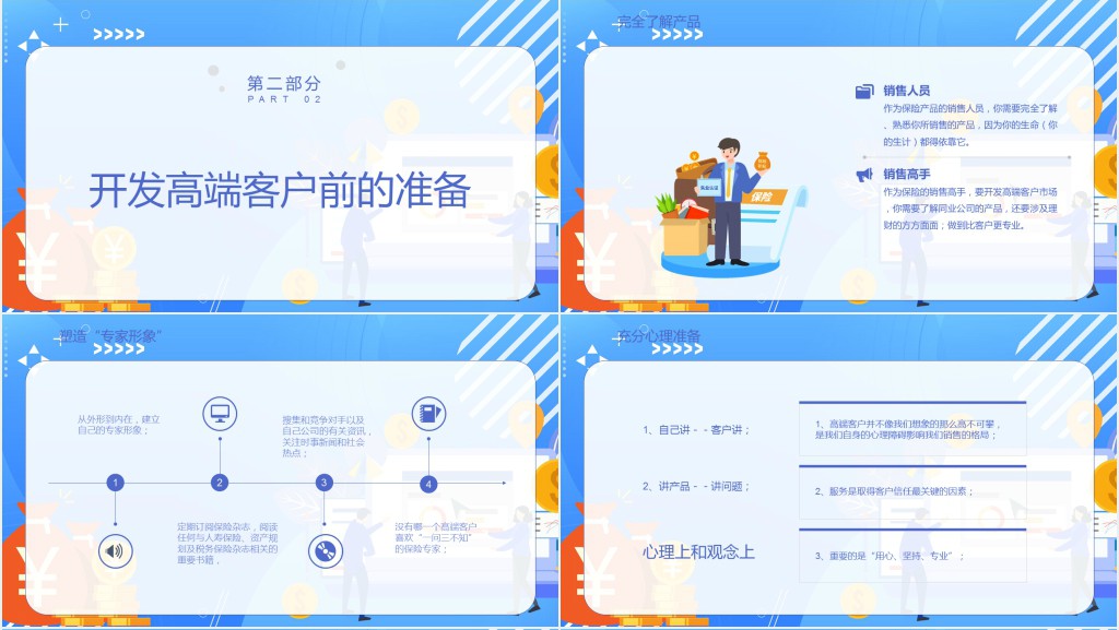 保险销售员促成技巧PPT模板