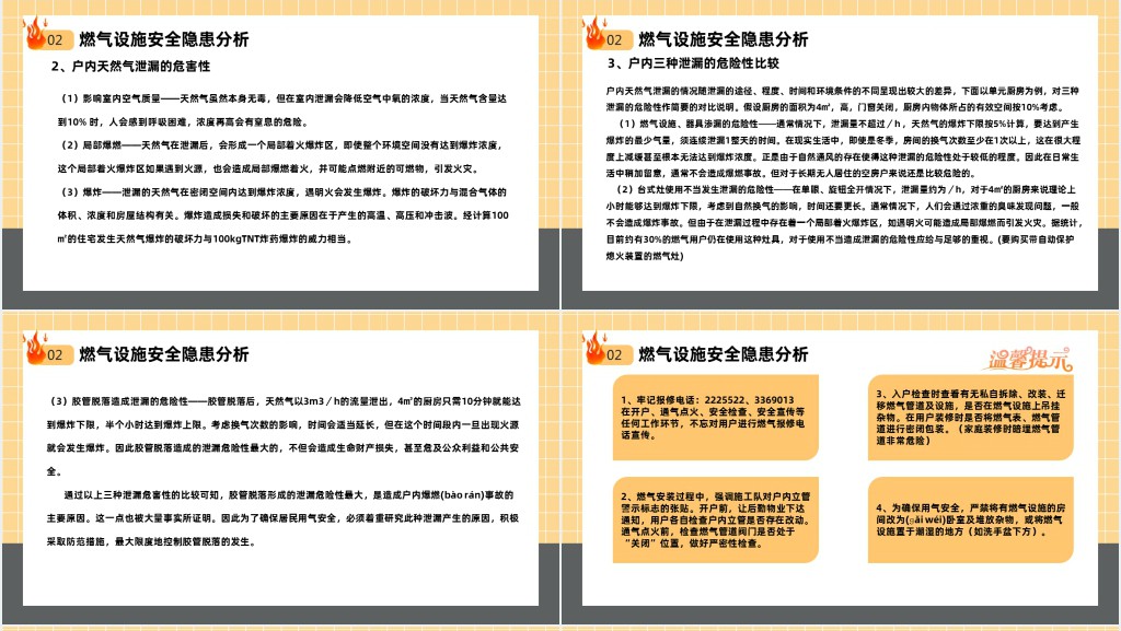 卡通插画风燃气安全培训PPT模板