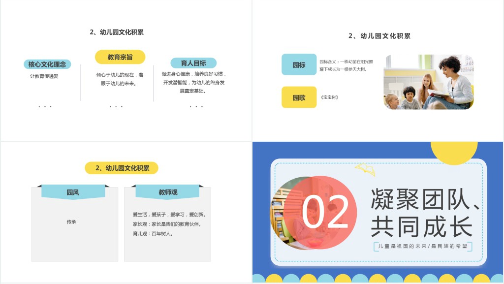 幼儿园院长述职PPT蓝色简约风幼儿园园长述职工作汇报工作总结课件模板