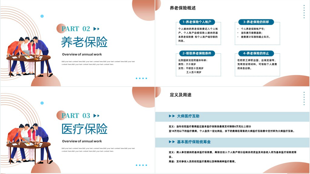 企业五险一金培训PPT商务风企业新员工五险一金培训学习课件模板
