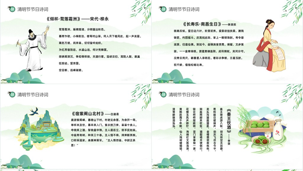 清明节传统民俗由来PPT模板 清明节传统民俗由来PPT模板