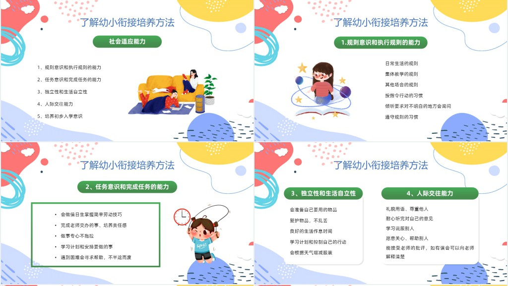 简洁卡通风快乐成长快乐学习家长会主题班会PPT课件