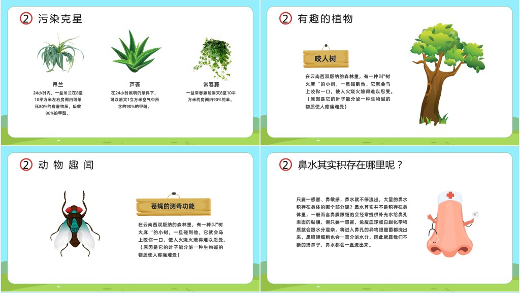 卡通风幼儿园科普知识主题班会PPT课件