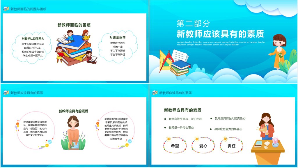 新教师入职资料培训内容PPT模板 新教师入职资料培训内容PPT模板