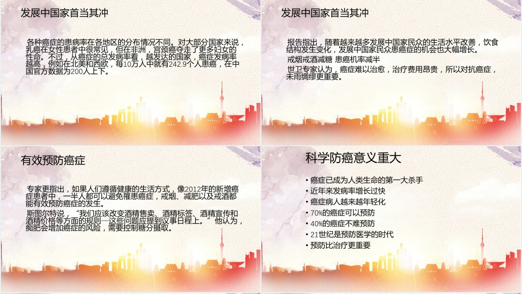 世界抗癌日健康教育知识PPT课件 世界抗癌日健康教育知识PPT课件