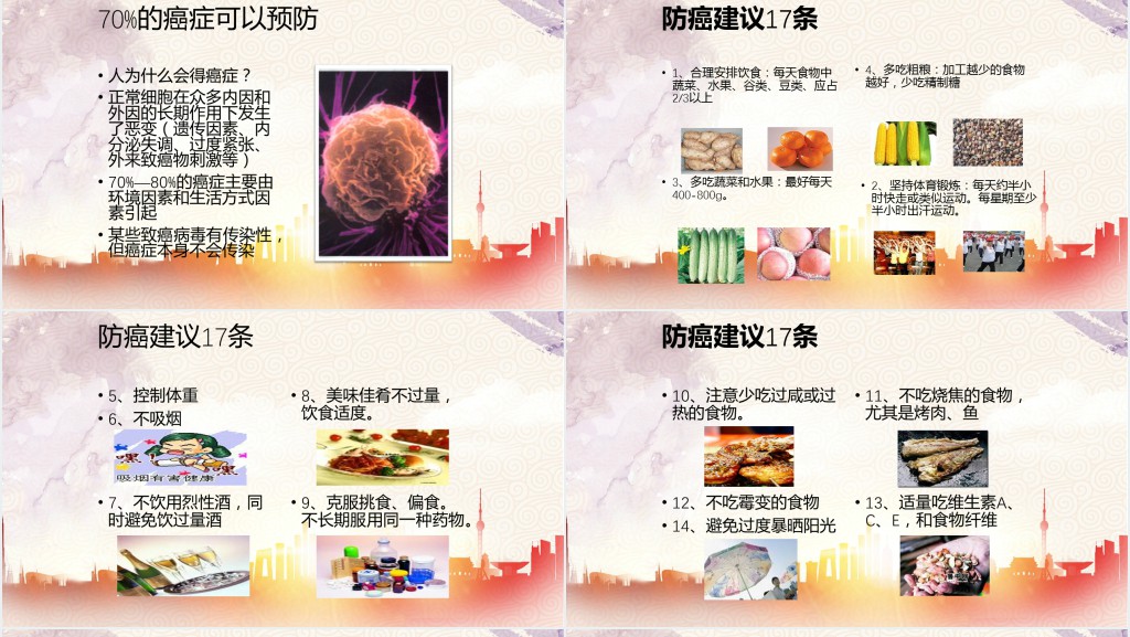 世界抗癌日健康教育知识PPT课件 世界抗癌日健康教育知识PPT课件