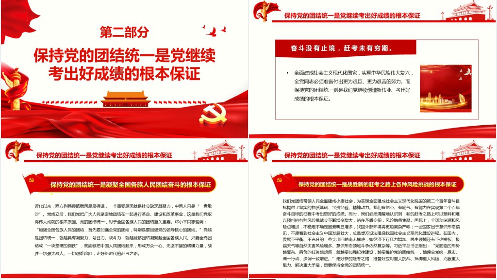 走好新的赶考之路必须始终保持党的团结统一PPT党课 走好新的赶考之路必须始终保持党的团结统一PPT党课