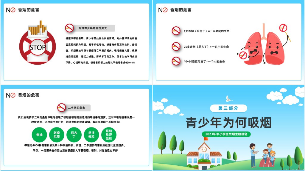 青春花季拒绝吸烟主题班会内容PPT课件 青春花季拒绝吸烟主题班会内容PPT课件