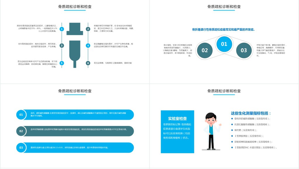 骨质疏松症PPT时尚简洁骨质疏松病因及防治方法医疗健康宣传课件