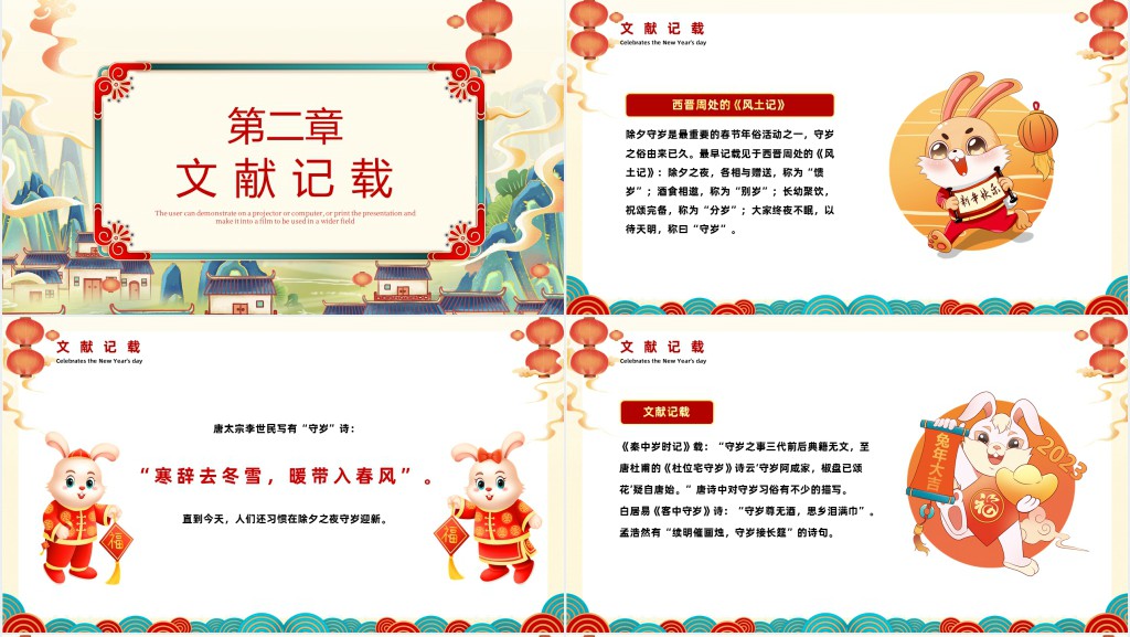 除夕守岁的来历PPT模板