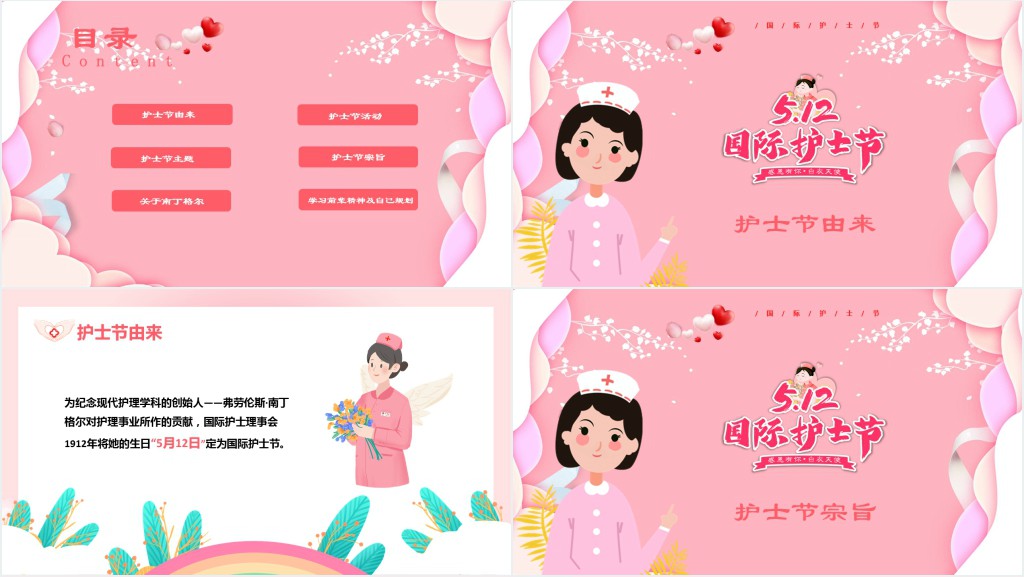 国际5.12护士节的由来PPT模板 国际5.12护士节的由来PPT模板