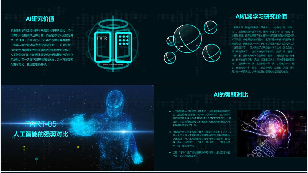 AI人工智能PPT模板