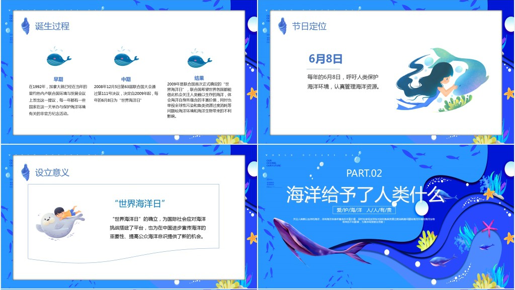 蓝色世界海洋日PPT保护海洋环境认真管理海洋资源课件