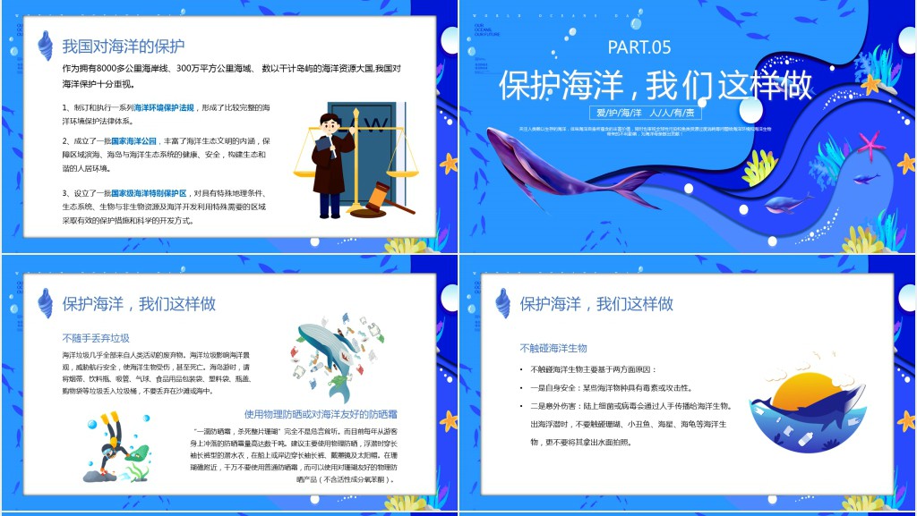 蓝色世界海洋日PPT保护海洋环境认真管理海洋资源课件