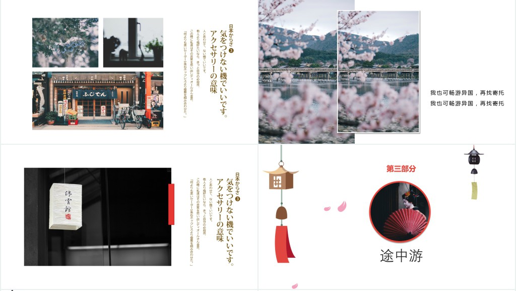 古典日本旅游产品推介PPT模板