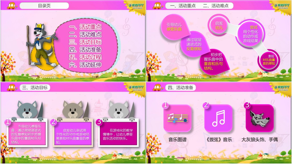 聪明的孩子笨老狼幼儿园卡通音乐课件PPT