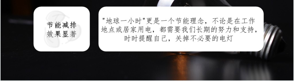 黑色简约公益活动地球一小时PPT模板
