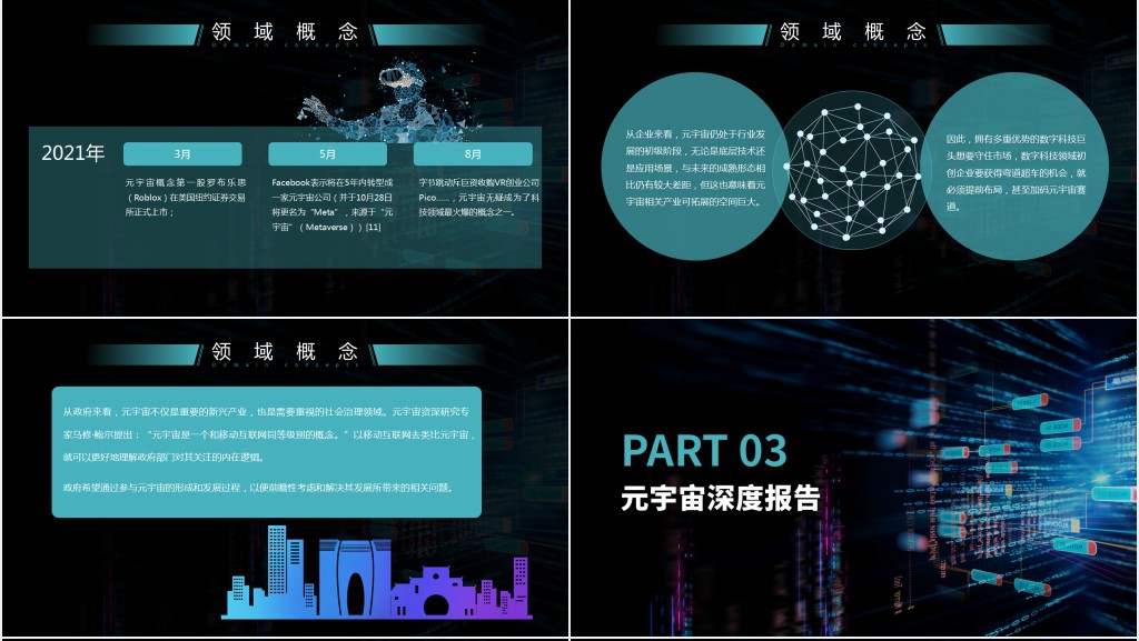 元宇宙知识科普PPT模板 元宇宙知识科普PPT模板