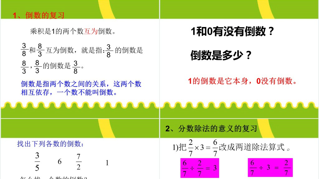 六年级上册分数除法的整理与复习PPT课件