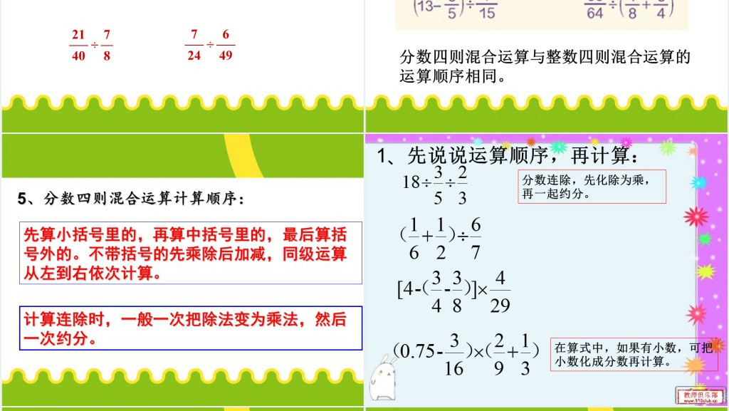 六年级上册分数除法的整理与复习PPT课件