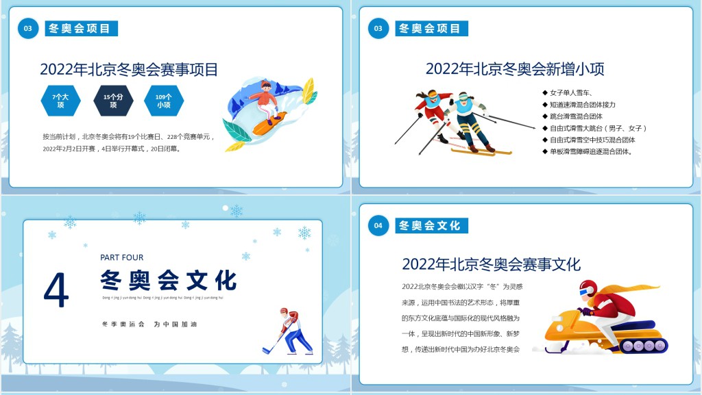 冬季奥运会为中国加油PPT模板