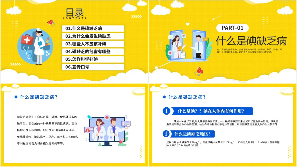 年全国防治碘缺乏病日PPT时尚全国碘缺乏病知识宣传日课件模板