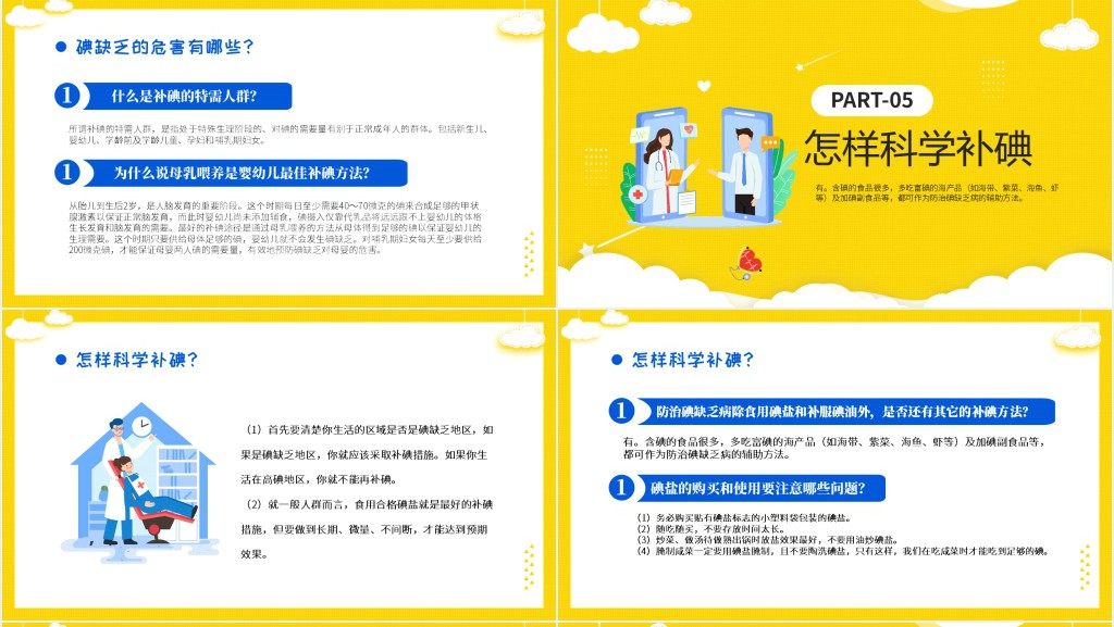 年全国防治碘缺乏病日PPT时尚全国碘缺乏病知识宣传日课件模板