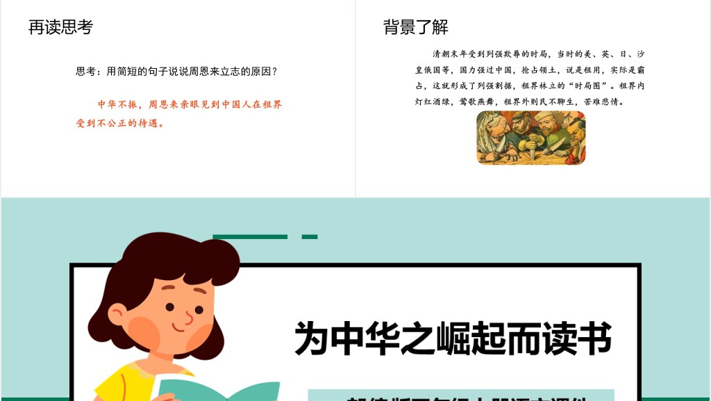 部编人教版小学四年级语文上册为中华之崛起而读书PPT课件 部编人教版小学四年级语文上册为中华之崛起而读书PPT课件