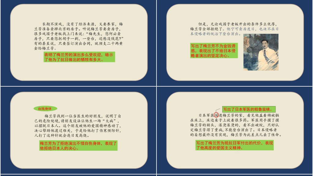 部编人教版小学四年级语文上册梅兰芳蓄须PPT课件 部编人教版小学四年级语文上册梅兰芳蓄须PPT课件